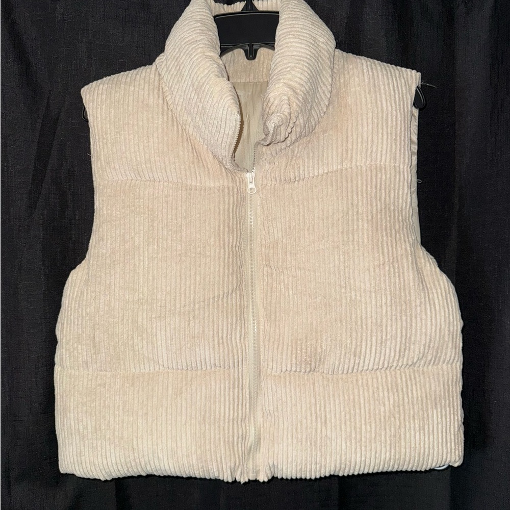 Corduroy puffer vest
